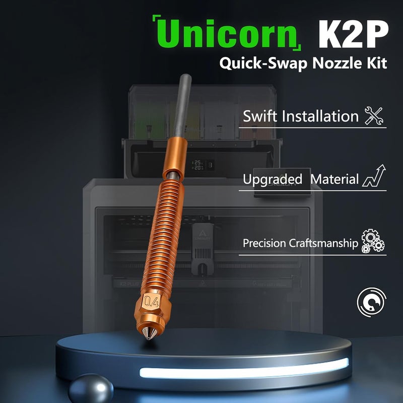 Wefuit 2pk 0.4mm Nozzle for K2 /K2 pro/K2 Plus/hi Quick Swap Hardened Steel Nozzle with Titanium Alloy Heat Break Copper Alloy for Creatilky K2 Plus/Hi Combo 3D Printer Accessories - Image 3